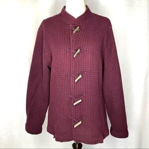 Cabela’s cotton waffle weave toggle jacket wine L